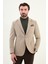 Düz Slim Fit Torba Cepli Mendil Detaylı Yün Erkek Ceket 4