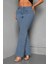 Cedy Denım - Kadın Siyah Büyük Beden Ispanyol Paça Yüksek Bel Skinny Fit Likralı Pantolon C628 3