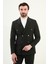 Düz Slim Fit Geniş Yaka Kruvaze Erkek Takım Elbise 1