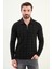 Kareli Slim Fit Polo Yaka Fermuarlı Uzun Kollu Erkek T-Shirt 1
