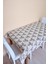 Dantel Görünümlü Üstü Şeffaf Kaplı Muşamba Masa Örtüsü -Krem Renk-Farklı Ölçülerde-Yncsyh 2