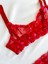 Kadın Kalpli Kırmızı Dantelli Balenli Sütyen Külot Takım 1