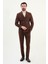 Düz Slim Fit Geniş Yaka Kruvaze Erkek Takım Elbise 3