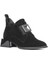 Kadın Siyah Fermuarlı Toka Detaylı Süet Deri Bot 3