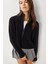 Fermuarlı Dik Yaka Triko Kazak LFG0162 Siyah 1