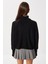 Fermuarlı Dik Yaka Triko Kazak LFG0162 Siyah 5