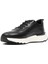 Erkek Siyah Bağcıklı Kalın Tabanlı Kroko Deri Sneaker 4