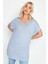 Büyük Beden Pul Detaylı V Yaka Kısa Kollu Bluz 302280 1