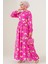 Kadın BDART Çiçek Desenli Düğmeli Maxi Elbise Pink 4