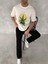 Mdb Ön ve Arka Baskılı Oversize Bisiklet Yaka Tshirt Beyaz 3