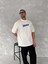 Mdb Ön ve Arka Baskılı Oversize Bisiklet Yaka Tshirt Beyaz 3