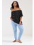 Büyük Beden Düşük Omuz Düğme Detaylı Straplez Bluz 322704 2