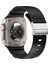 Apple Watch 8 (45MM) Uyumlu Metal Tokalı Silikon KORDON-145 Siyah 1