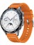 Honor Watch 4 Pro Uyumlu 22MM Örgü Dikişli Silikon KORDON-102 Turuncu 1