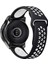 Amazfit Gts 3 Uyumlu 20MM Delikli Silikon Kordon-02 Siyah-Beyaz 2