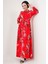 Kadın BDART Çiçek Desenli Düğmeli Maxi Elbise Red 4