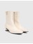 Parisa Hakiki Deri Krem Kadın Topuklu Bot 1