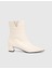 Parisa Hakiki Deri Krem Kadın Topuklu Bot 3