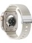 Apple Watch 8 (45MM) Uyumlu Metal Tokalı Silikon KORDON-145 Starlight 1