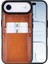 , Apple iPhone Air Için, Hakiki Deri, El Yapımı Kartlıklı Kılıf, Iç Yüzeyi Kadife, Gölgeli Taba 1