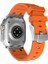 Apple Watch 5 (44MM) Uyumlu Metal Toka Tasarımlı Silikon Kordon-89 Turuncu 5