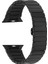 Apple Watch 7 (41MM) Uyumlu Çizgi Tasarımlı Metal Kordon-79 Siyah 4