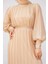 Mindy Drapeli Özel Gün Elbisesi-Bej 2