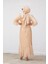 Mindy Drapeli Özel Gün Elbisesi-Bej 4