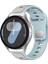 Huawei Watch Gt Active (46.5 Mm) Uyumlu 22MM Yeni Tasarım Silikon KORDON-135 Açık Mavi-Gri 1