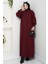 Balon Kol Triko Elbise 1600 - Bordo 2