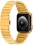 Apple Watch 9 (45MM) Uyumlu Çizgi Tasarımlı Metal Kordon-79 Gold 4