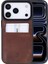 , Apple iPhone 17 Pro Için, Hakiki Deri, El Yapımı Kartlıklı Kılıf, Iç Yüzeyi Kadife, Antik Kahve 1