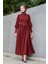 Madam Kuplu Tasarım Elbise-Bordo 1