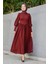 Madam Kuplu Tasarım Elbise-Bordo 3