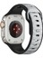 Apple Watch Ultra 3 (49MM) Uyumlu Yeni Tasarım Silikon KORDON-135 Gümüş-Siyah 1