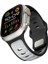 Apple Watch Ultra 3 (49MM) Uyumlu Yeni Tasarım Silikon KORDON-135 Gümüş-Siyah 3