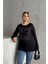 Büyük Beden Uzun Kollu Bisiklet Yaka Taş Işlemeli Ince Bluz 173716 4