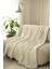 Krem Müslin Tv Battaniyesi / Koltuk Şalı – 130X170 Cm, 3 Katlı Noktalı, Çoban Dikişli 3