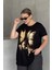 Büyük Beden Kelebek Baskılı Parlak Simli T-Shirt 302275 4
