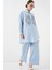 Kadın Bdart Işlemeli Keten Karışımlı Iki Parça Takım Maya Mavisi 1