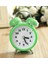 Yeşil Dekoratif Metal Işıklı Alarmlı Yuvarlak Masa Saati | Çalar Saat 1