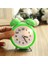 Yeşil Dekoratif Metal Işıklı Alarmlı Yuvarlak Masa Saati | Çalar Saat 2