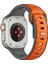 Apple Watch Ultra 3 (49MM) Uyumlu Yeni Tasarım Silikon KORDON-135 Gri-Turuncu 1
