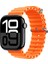 Apple Watch 9 (45MM) Uyumlu Ocean Silikon Kordon-75 Turuncu 1
