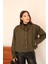 Kadın Haki Kısa Oversize Trençkot 1