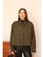 Kadın Haki Kısa Oversize Trençkot 2