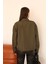 Kadın Haki Kısa Oversize Trençkot 4