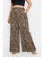 Büyük Beden Beli Lastikli Cepli Desenli Geniş Paça Pantolon 143770 2