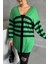 Büyük Beden Midi Boy Uzun Kollu Çizgili Ince Hırka 301568 5