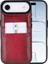 , Apple iPhone Air Için, Hakiki Deri, El Yapımı Kartlıklı Kılıf, Iç Yüzeyi Kadife, Gölgeli Kırmızı 1